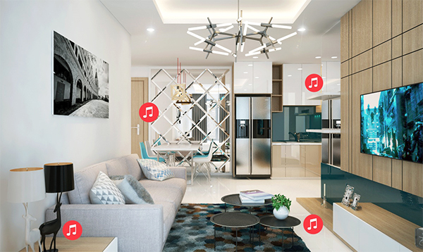 Hệ thống âm thanh đa vùng giúp cả nhà giải trí độc lập với nhau